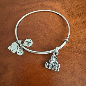 Silver Disney Castle Charm Bangle Bracelet Alex and ani